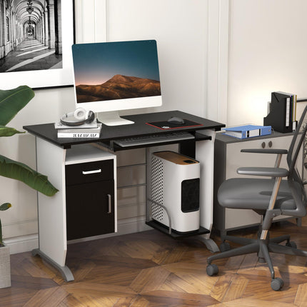 Computer Desk with Sliding Keyboard Tray, Storage Drawers & Host Box Shelf - Black