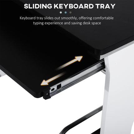 Computer Desk with Sliding Keyboard Tray, Storage Drawers & Host Box Shelf - Black