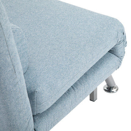 Single Foldable Sofa Bed Sleeper with Pillow Lounge Couch for Living Room - Blue