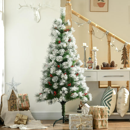 150cm Christmas Tree with 184 Tips and 33 Berries - Green