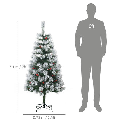 150cm Christmas Tree with 184 Tips and 33 Berries - Green