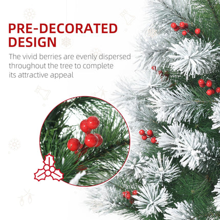 150cm Christmas Tree with 184 Tips and 33 Berries - Green