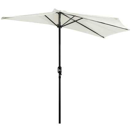 2.7m Balcony Half Parasol with 5 Steel Ribs - Cream White