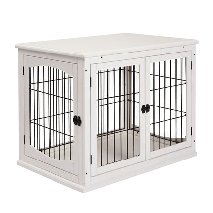 MDF 3-Door Small Indoor Pet Cage - White
