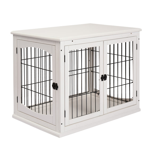 MDF 3-Door Small Indoor Pet Cage - White