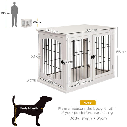 MDF 3-Door Small Indoor Pet Cage - White