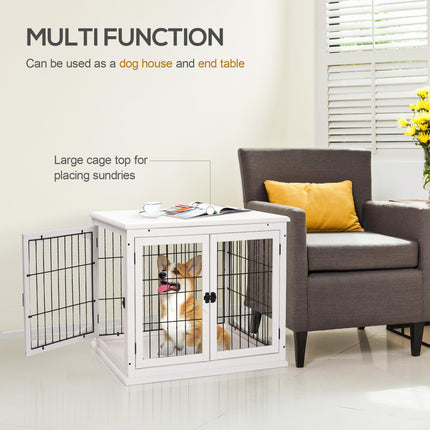 MDF 3-Door Small Indoor Pet Cage - White