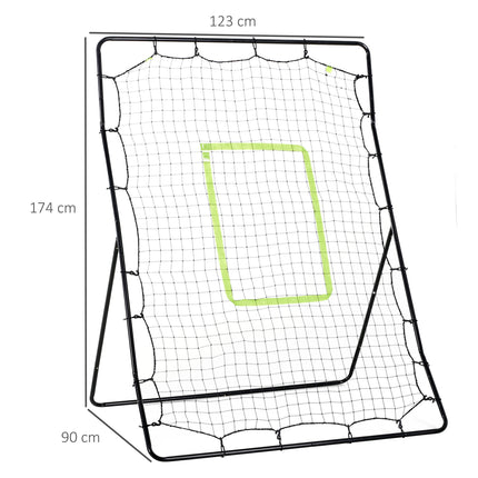 Football Rebounder Net Training Aid for Soccer Baseball Softball Practice - Black
