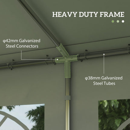 4m x 4m Heavy Duty Party Tent with Removable Sidewalls & Double Doors - White