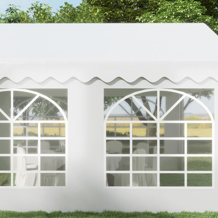 4m x 4m Heavy Duty Party Tent with Removable Sidewalls & Double Doors - White