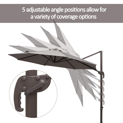 3 Metre Cantilever Patio Umbrella with 360° Rotation - Grey