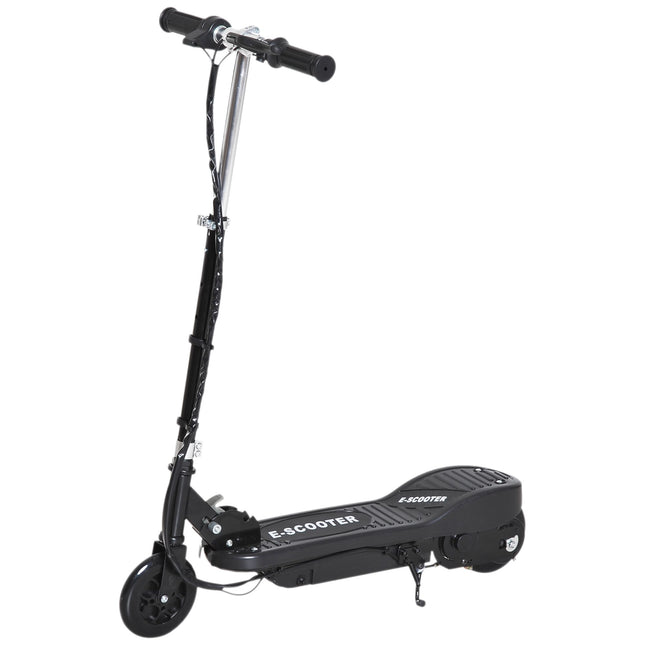 Kids Folding Electric Bike and E Scooter with 2x12V Rechargeable Battery 120W Adjustable Height PU Wheels for 7-14 yrs - Black