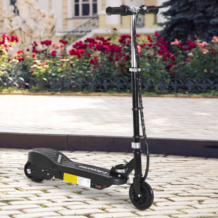 Kids Folding Electric Bike and E Scooter with 2x12V Rechargeable Battery 120W Adjustable Height PU Wheels for 7-14 yrs - Black