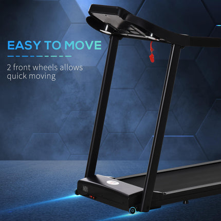 1.5HP Electric Treadmill with LED Display and 12 Speed Programs - Black