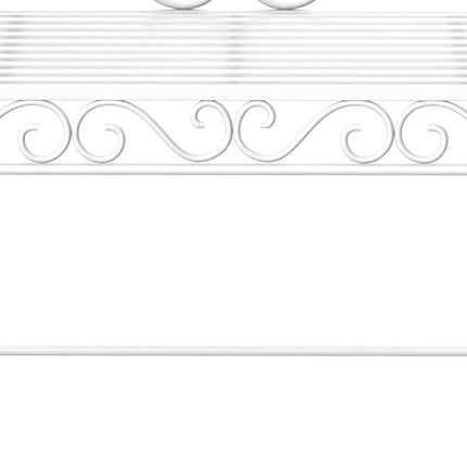 Garden 2 Seater Metal Outdoor Bench with Decorative Backrest - White
