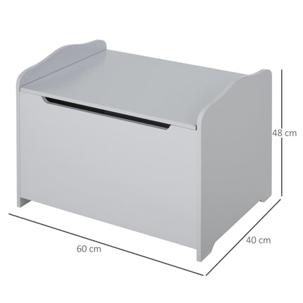 Kids Wooden Toy Storage Organizer Chest with Safety Hinge 60x40x48 cm - Grey