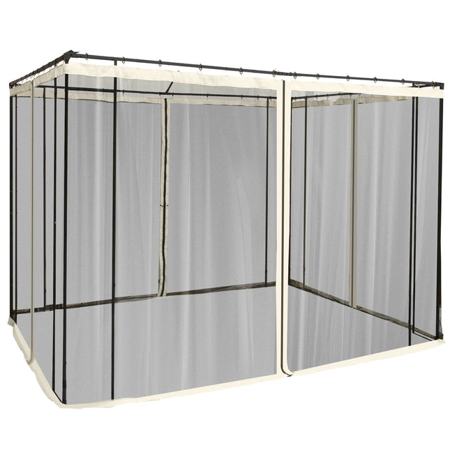 Universal 302x207cm Replacement Mesh Sidewall Netting for Patio Gazebos & Canopy Tents - Beige