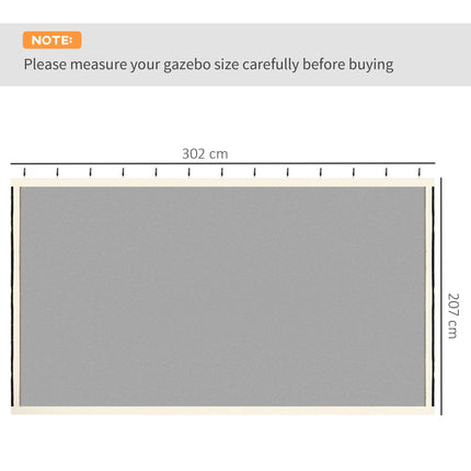 Universal 302x207cm Replacement Mesh Sidewall Netting for Patio Gazebos & Canopy Tents - Beige