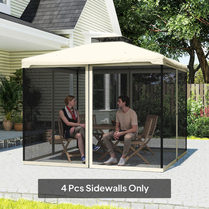 Universal 302x207cm Replacement Mesh Sidewall Netting for Patio Gazebos & Canopy Tents - Beige