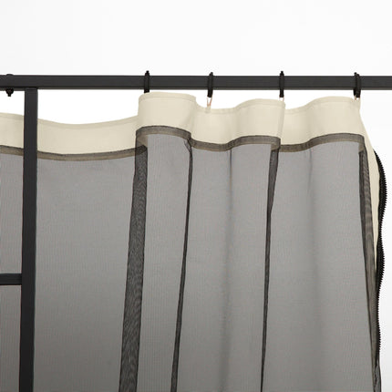 Universal 302x207cm Replacement Mesh Sidewall Netting for Patio Gazebos & Canopy Tents - Beige