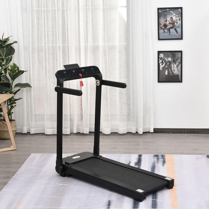 Foldable Motorised Treadmill 600W with LCD Monitor - Black