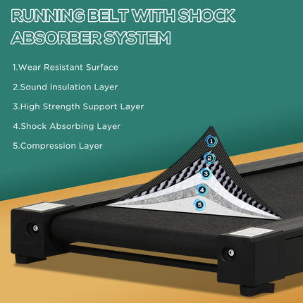 Foldable Motorised Treadmill 600W with LCD Monitor - Black
