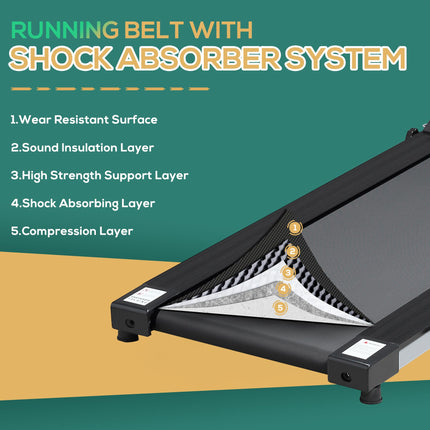 Folding Electric Treadmill 10km/h with LCD Monitor - Black