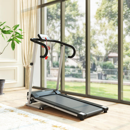 Folding Electric Treadmill 10km/h with LCD Monitor - Black