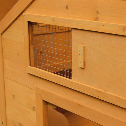 Wooden Chicken Coop with Nesting Boxes, Tray, for 2-4 Chickens, Yellow