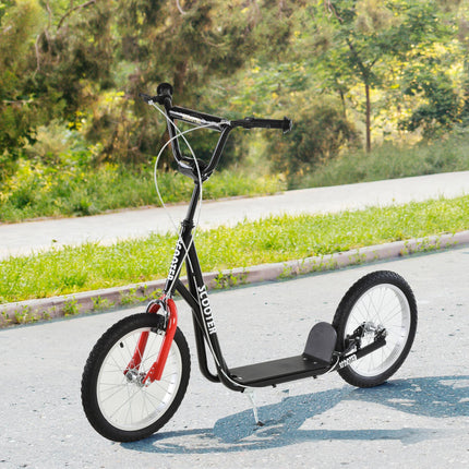 Adjustable Handlebar Kids Scooter with Dual Brakes and Anti-Slip Deck for Ages 5+ - Black