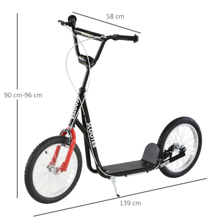 Adjustable Handlebar Kids Scooter with Dual Brakes and Anti-Slip Deck for Ages 5+ - Black