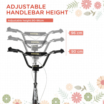 Adjustable Handlebar Kids Scooter with Dual Brakes and Anti-Slip Deck for Ages 5+ - Black