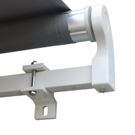 Retractable Manual Patio Awning Canopy Set with Aluminium Bracket - Grey