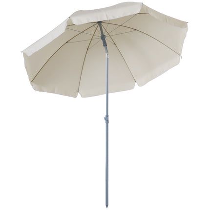 2.2 Metre Tilt Beach Umbrella with UV Protection - Cream White