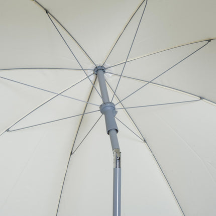 2.2 Metre Tilt Beach Umbrella with UV Protection - Cream White