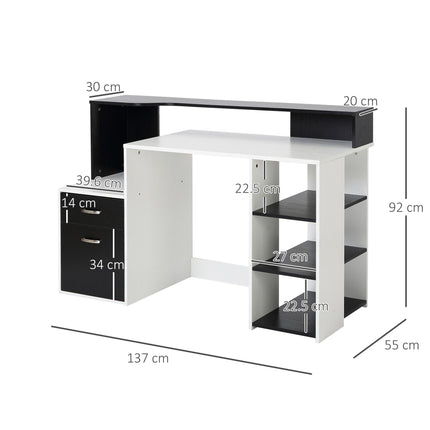 Computer Desk with Drawers and Storage Shelves, Office Desk Writing Table with Drawers And Storage Shelves Office Desk Writing Table With P