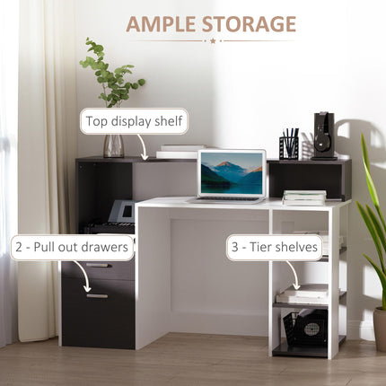 Computer Desk with Drawers and Storage Shelves, Office Desk Writing Table with Drawers And Storage Shelves Office Desk Writing Table With P