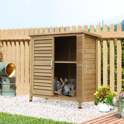 Garden Shed Wooden Garden Storage Shed 2 Door Unit Solid Fir Wood Garage Tool Or