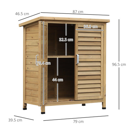 Garden Shed Wooden Garden Storage Shed 2 Door Unit Solid Fir Wood Garage Tool Or