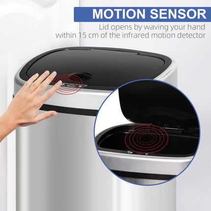 58L Sensor Bin with Infrared Motion Sensor - Stainless Steel