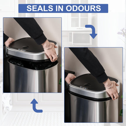 58L Sensor Bin with Infrared Motion Sensor - Stainless Steel