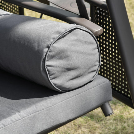 3 Seater Garden Swing Chair Outdoor Hammock Bench w/ Adjustable Canopy, Cushions