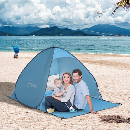 Pop Up Beach Tent for 2-3 People with UV Protection - Blue