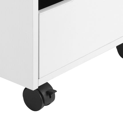 3 Drawer Mobile Vertical Filing Cabinet with Wheels for Home Office - White