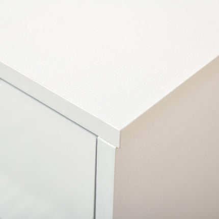 Shoe Cabinet with 4 Drawers and Flip Doors, Adjustable Shelves for 18 Pairs - White