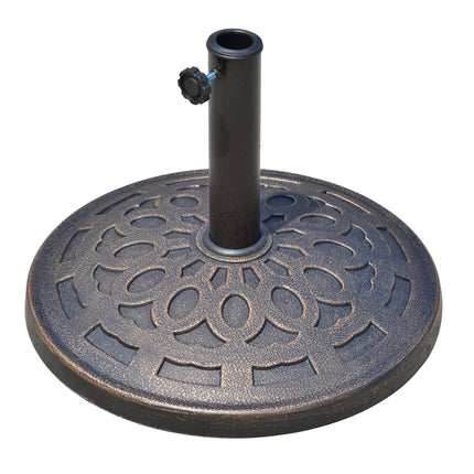 14kg Round Garden Parasol Base with Adjustable Coupler - Bronze