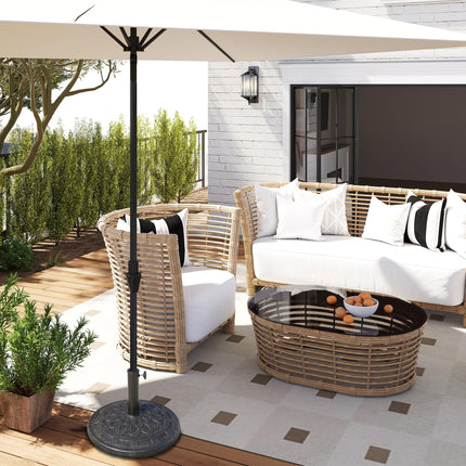 14kg Round Garden Parasol Base with Adjustable Coupler - Bronze