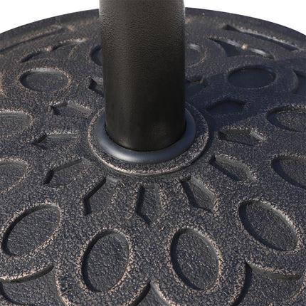 14kg Round Garden Parasol Base with Adjustable Coupler - Bronze