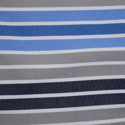 Set of 2 Outdoor Bench Swing Cushions with Tie Fastenings - Blue Stripes