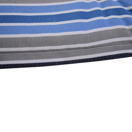 Set of 2 Outdoor Bench Swing Cushions with Tie Fastenings - Blue Stripes
